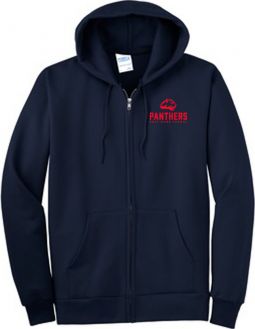 Fleece Full-Zip Hooded Sweatshirt, Navy